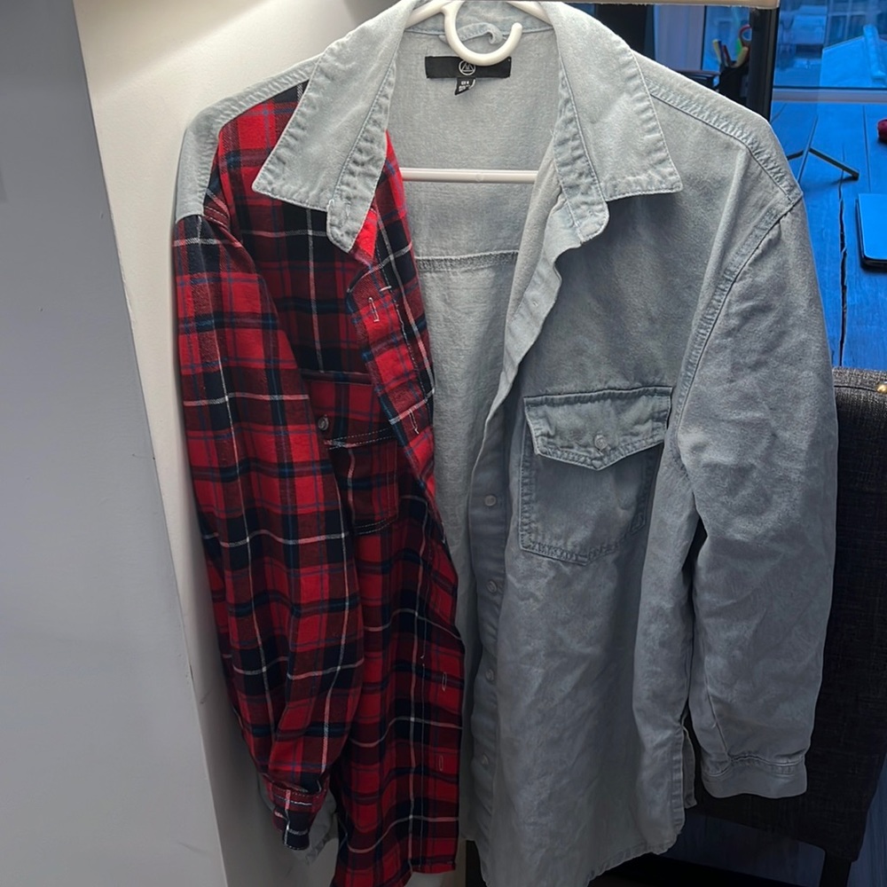 Selling cool mixed media Shacket